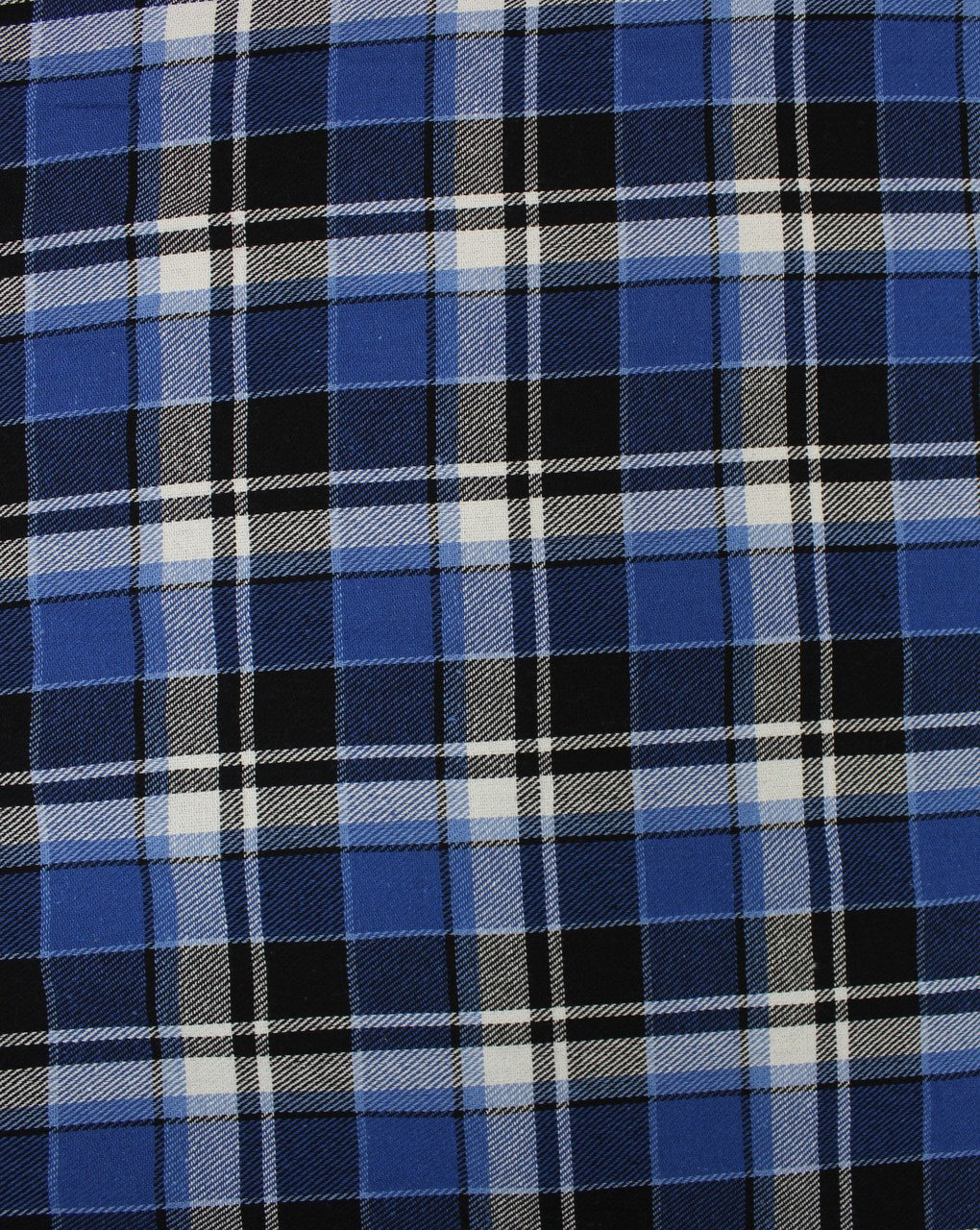 Blue And Black Square Checks Yarn Dyed Cotton Fabric