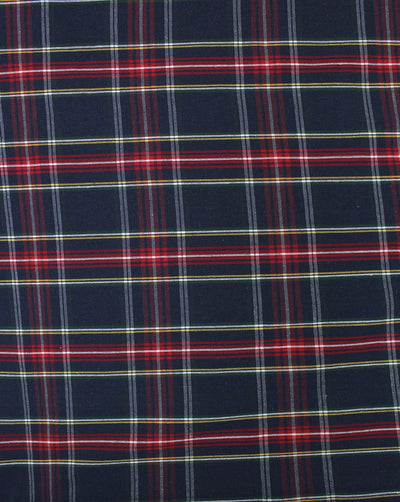 Blue And Red Checks Yarn Dyed Cotton Fabric