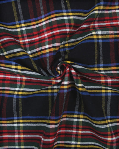 Red And Black Checks Yarn Dyed Cotton Fabric