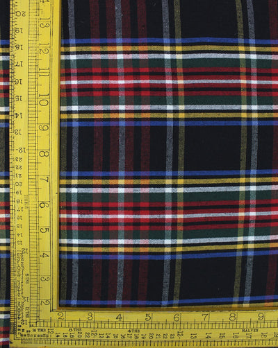 Red And Black Checks Yarn Dyed Cotton Fabric
