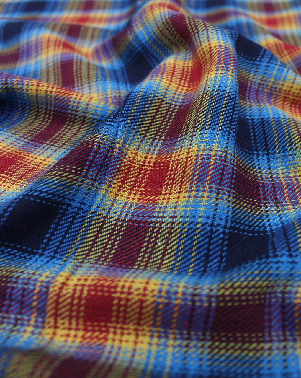 Red And Blue Checks Yarn Dyed Cotton Fabric