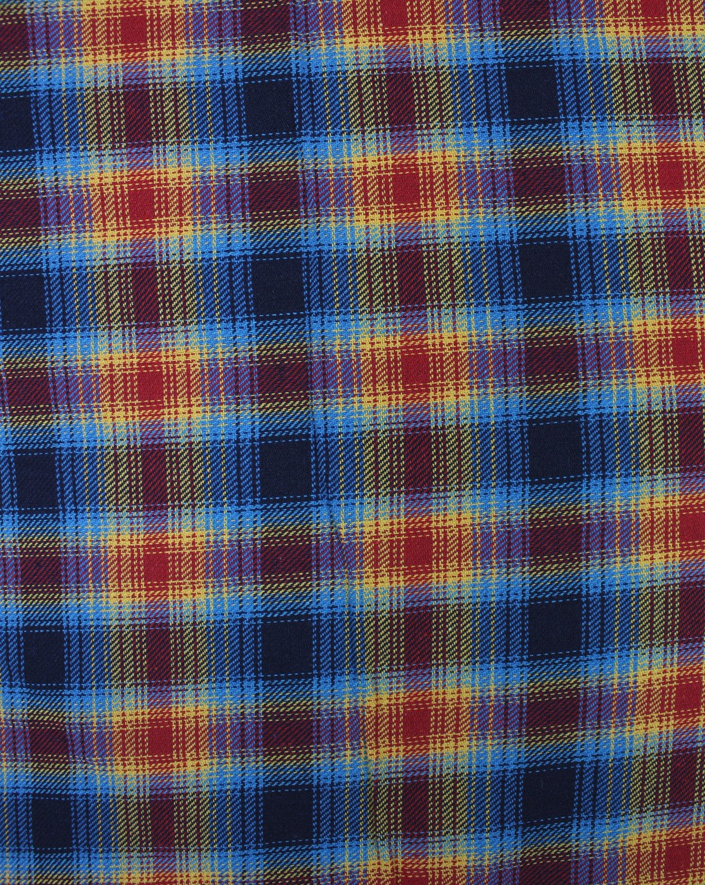 Red And Blue Checks Yarn Dyed Cotton Fabric