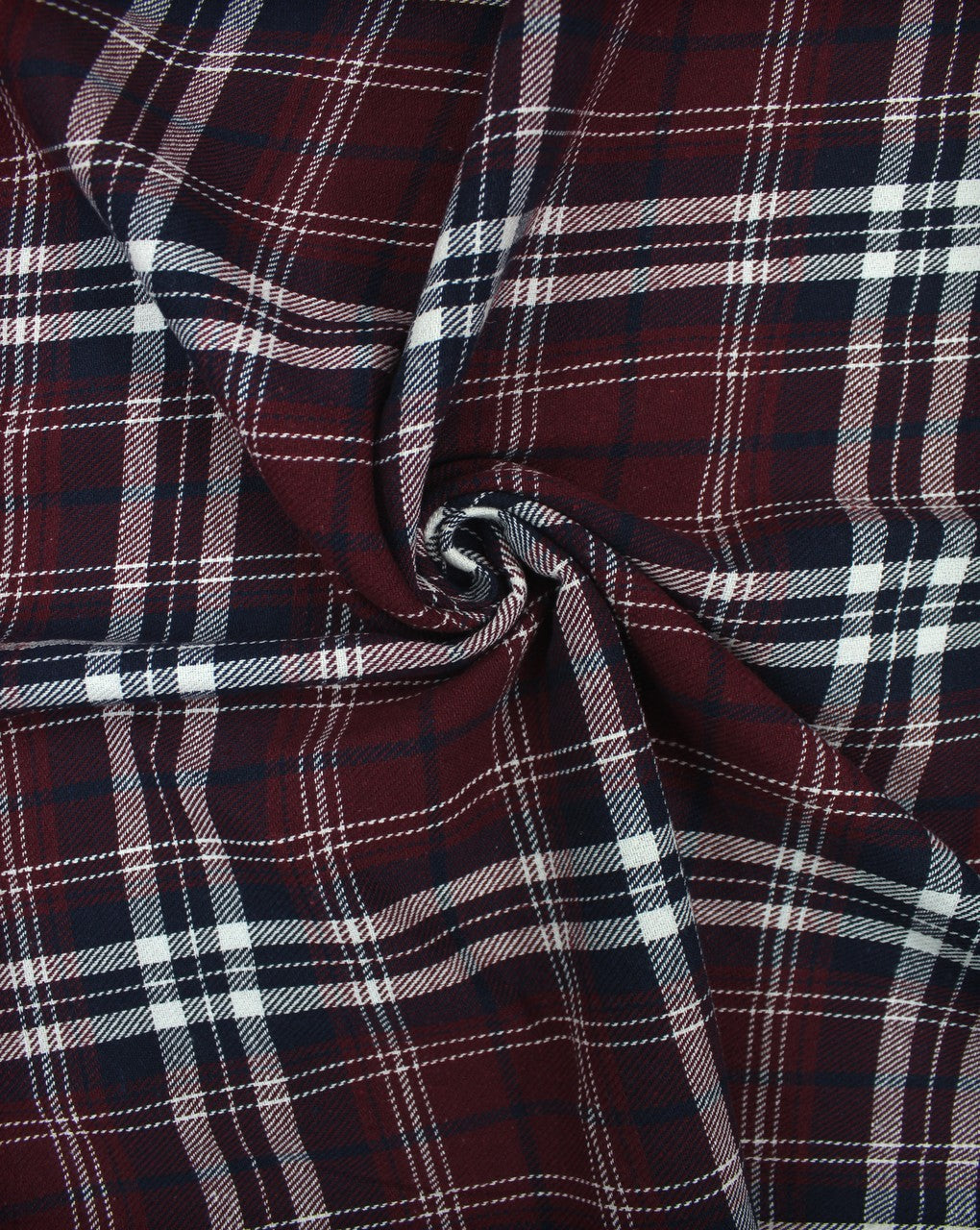 Maroon And Black Checks Yarn Dyed Cotton Fabric