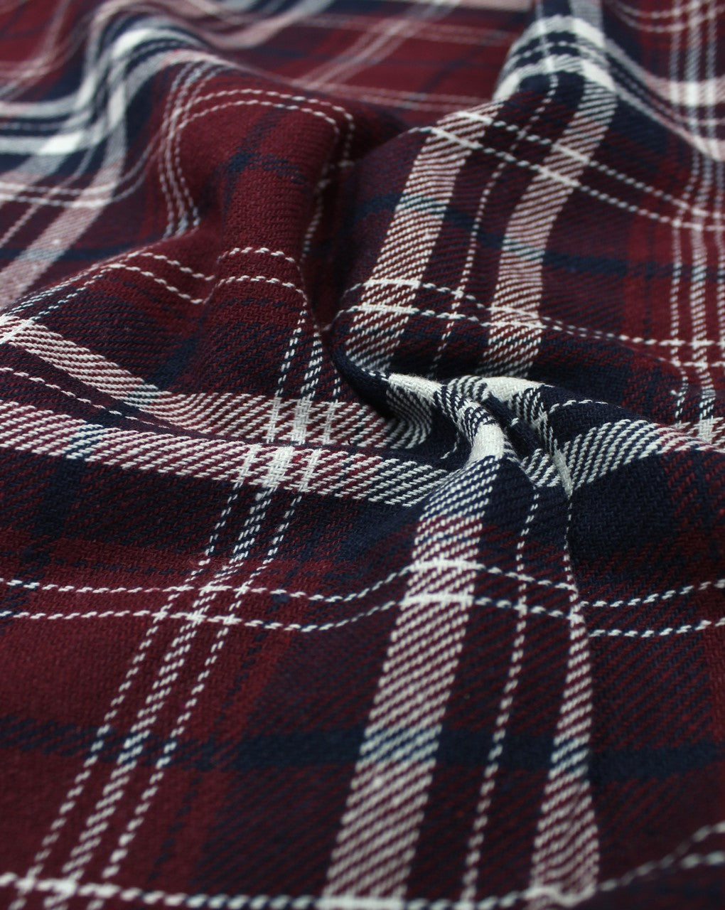 Maroon And Black Checks Yarn Dyed Cotton Fabric