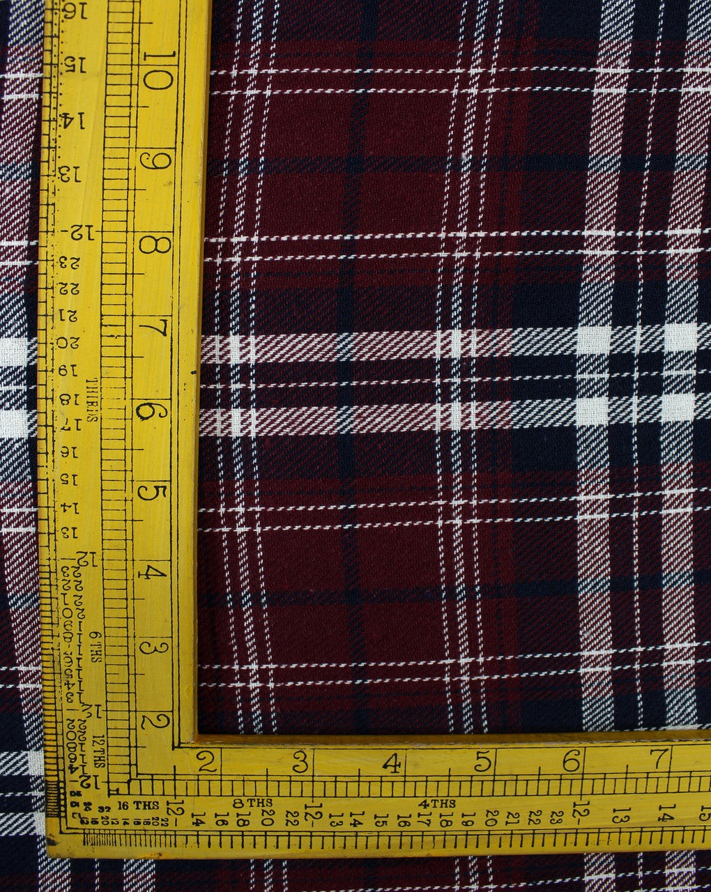Maroon And Black Checks Yarn Dyed Cotton Fabric