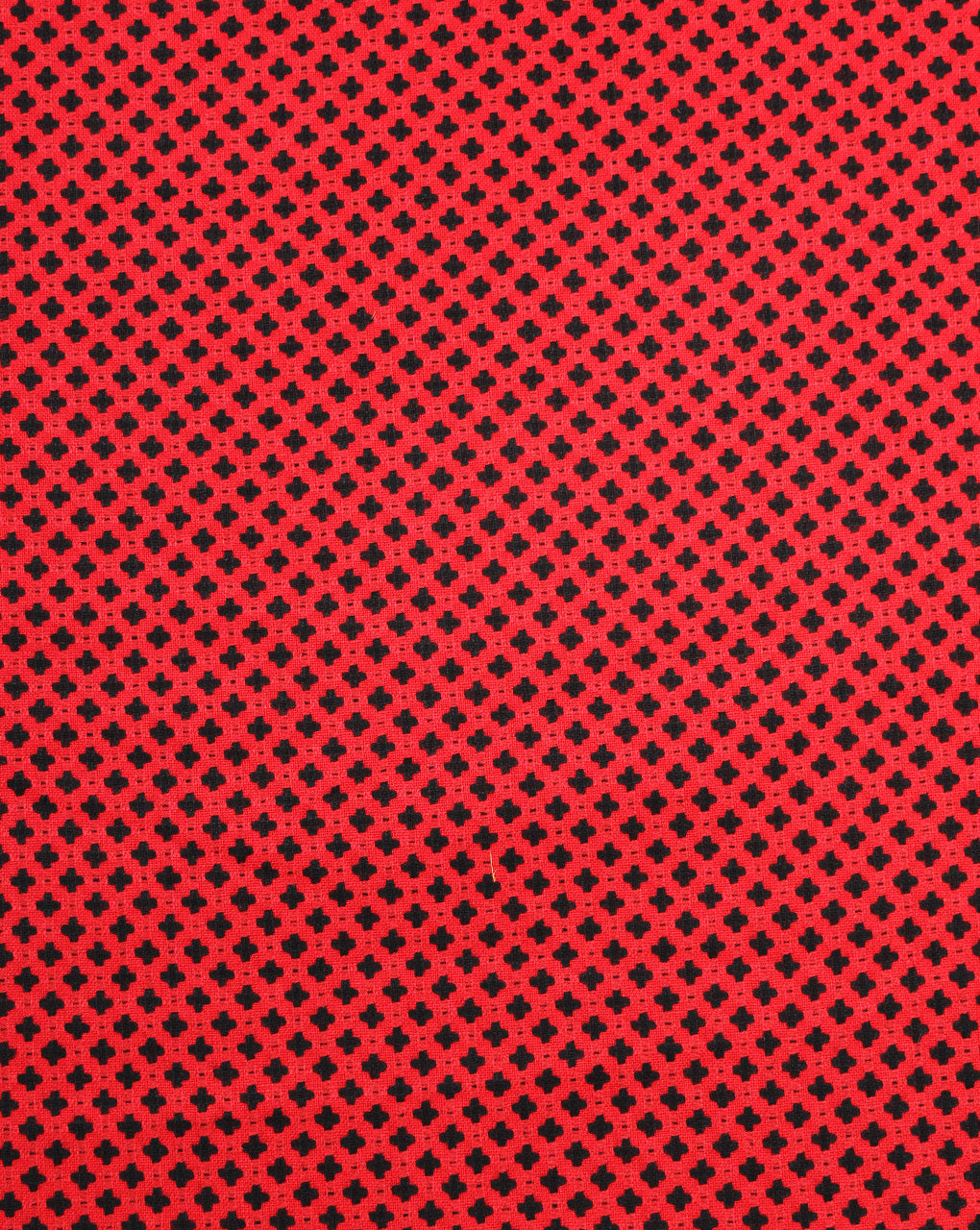 Red And Black Floral Design Acrylic Woolen Fabric