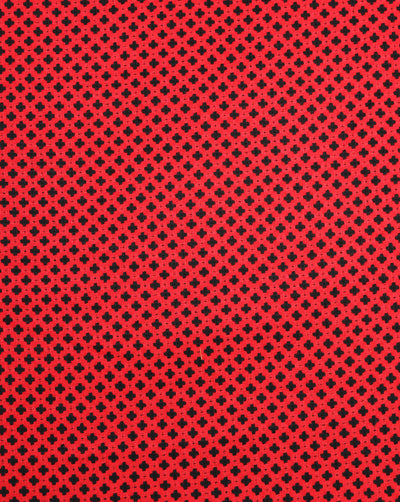 Red And Black Floral Design Acrylic Woolen Fabric