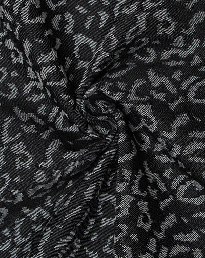 Grey And Black Abstract Design 2 Denim Lycra Jacquard Fabric