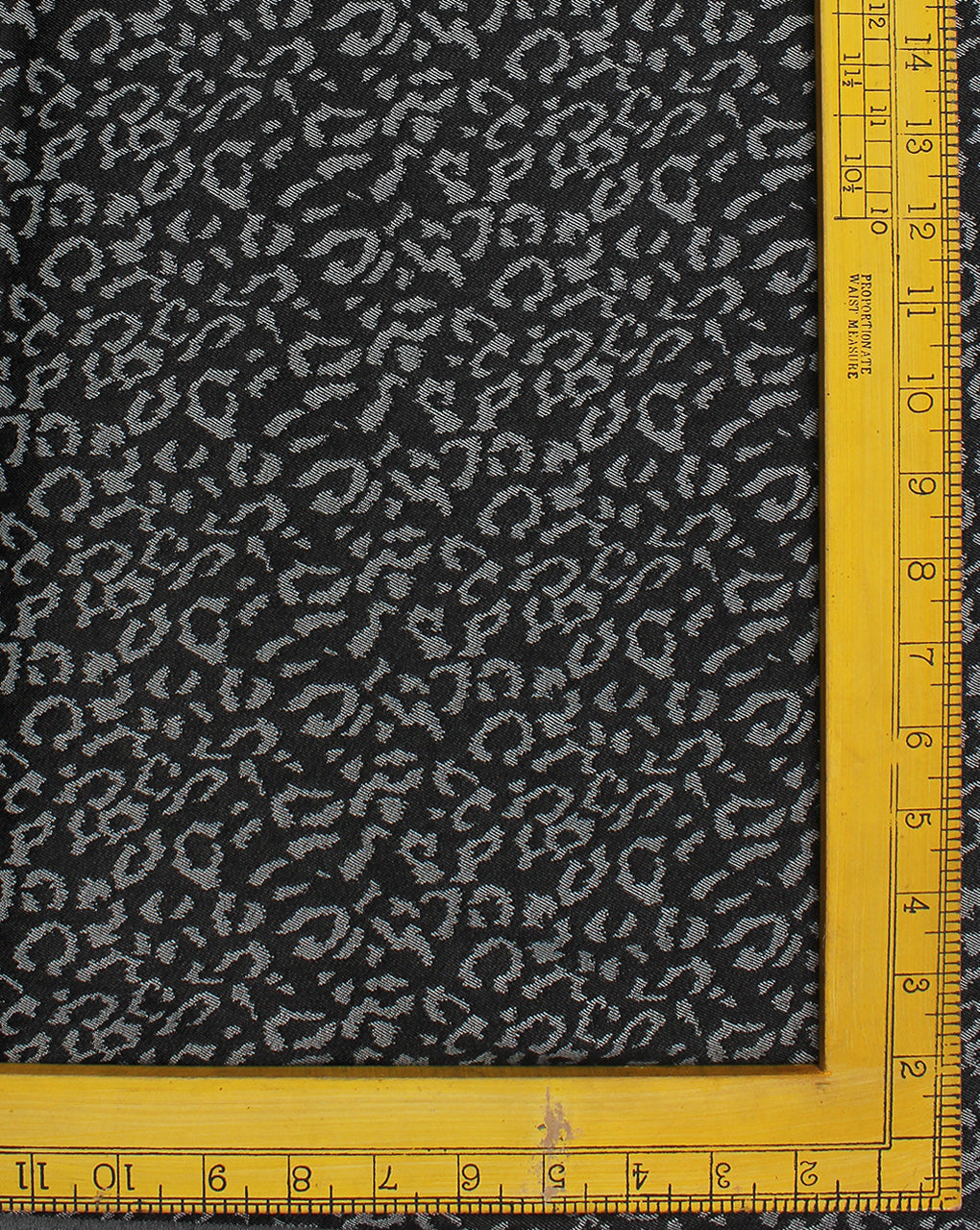 Grey And Black Abstract Design 2 Denim Lycra Jacquard Fabric