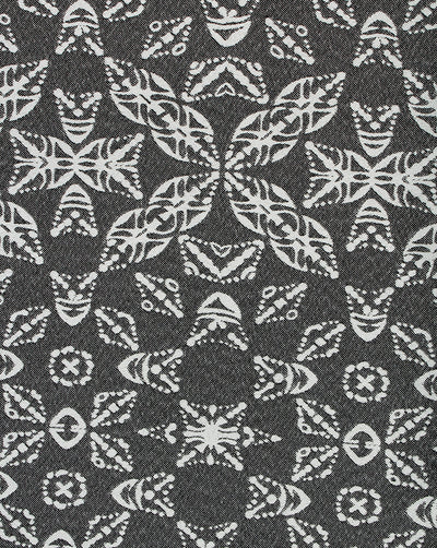 White And Grey Floral Design Denim Lycra Jacquard Fabric