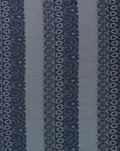 Grey And Blue Abstract Design 1 Denim Lycra Jacquard Fabric