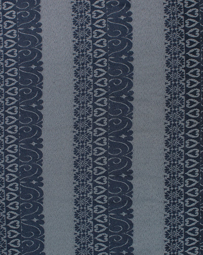 Grey And Blue Abstract Design 1 Denim Lycra Jacquard Fabric