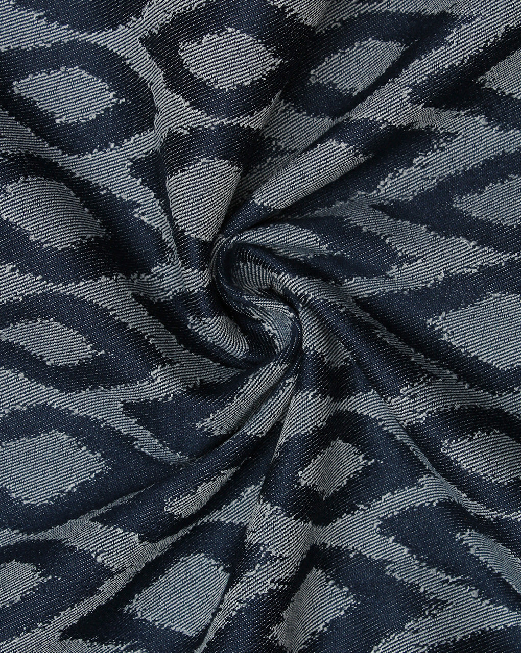 Grey And Blue Abstract Design 2 Denim Lycra Jacquard Fabric