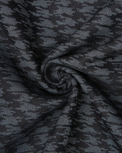 Black And Grey Abstract Design Denim Lycra Jacquard Fabric