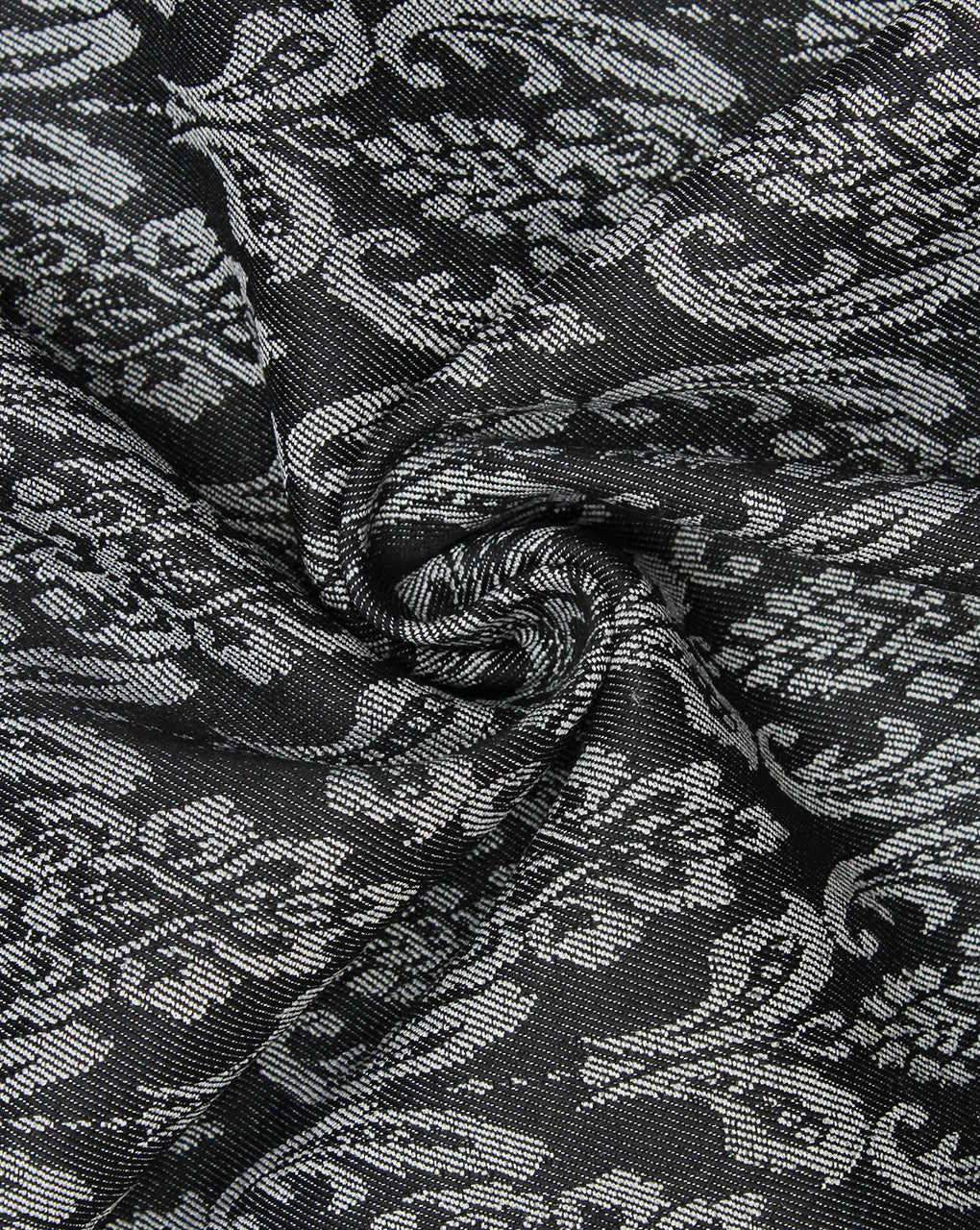 Grey And Black Floral Design 3 Denim Lycra Jacquard Fabric