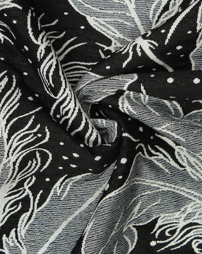 Grey And Black Floral Design Denim Lycra Jacquard Fabric