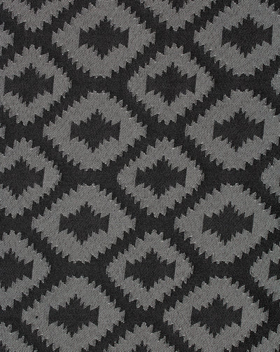 Grey And Black Abstract Design Denim Lycra Jacquard Fabric