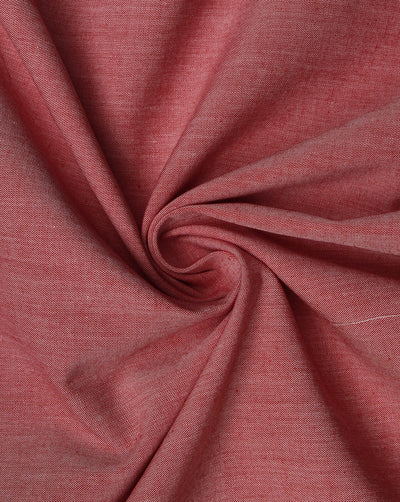 Plain Light Red Cotton Chambray Fabric