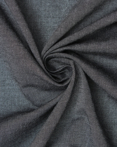 Plain Black Cotton Chambray Fabric