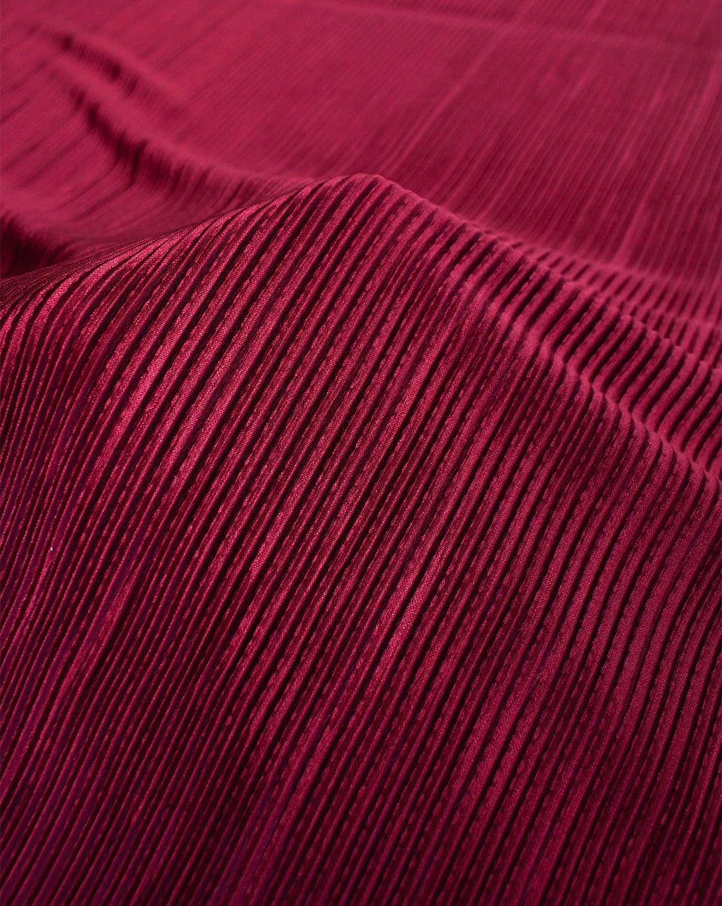 MAROON POLYESTER PLEATED FABRIC
