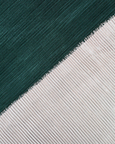 Dark Green Ombre Pattern Polyester Pleated Fabric