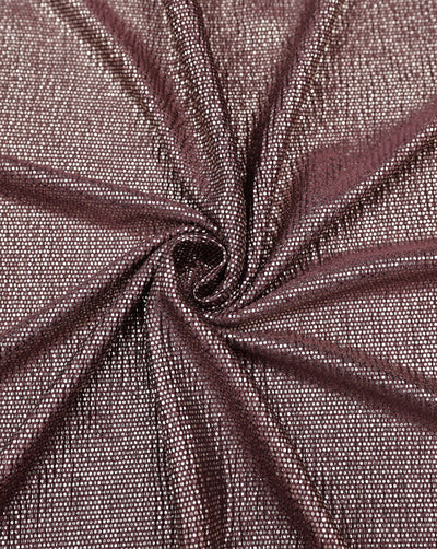 BROWN POLYESTER LUREX PLEATED FABRIC ( WIDTH 58 INCHES )