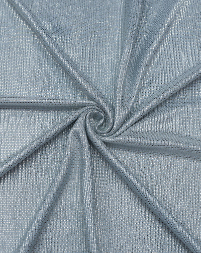 CYAN POLYESTER LUREX PLEATED FABRIC ( WIDTH 58 INCHES )
