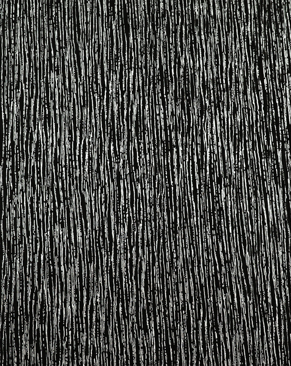BLACK & SILVER POLYESTER LUREX PLEATED FABRIC 