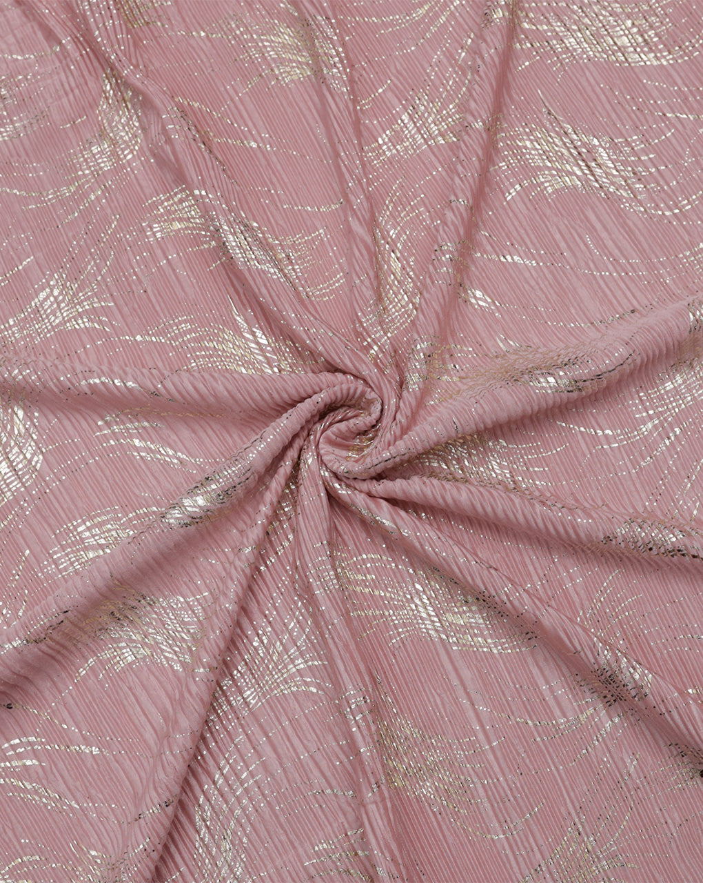 POLYESTER SATIN PLEATED FOIL PRINT FABRIC ( WIDTH 58 INCHES )