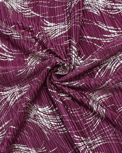 POLYESTER SATIN PLEATED FOIL PRINT FABRIC ( WIDTH 58 INCHES )