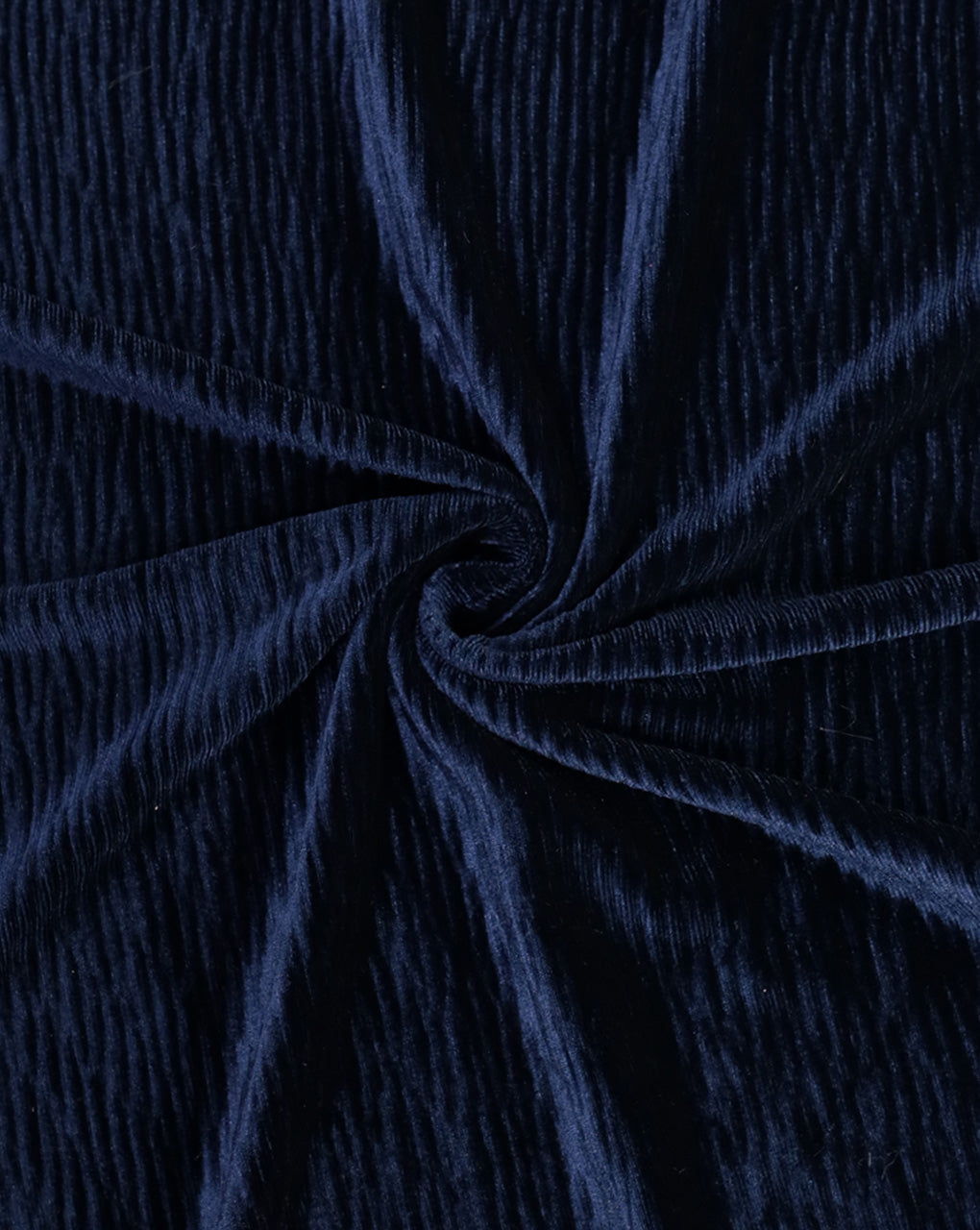 DARK BLUE POLYESTER LYCRA PLEATED VELVET FABRIC (WIDTH 58 INCHES)