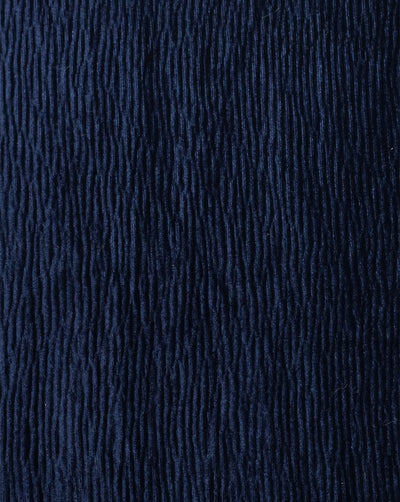DARK BLUE POLYESTER LYCRA PLEATED VELVET FABRIC (WIDTH 58 INCHES)
