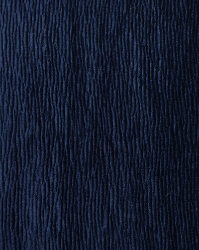 DARK BLUE POLYESTER LYCRA PLEATED VELVET FABRIC (WIDTH 58 INCHES)