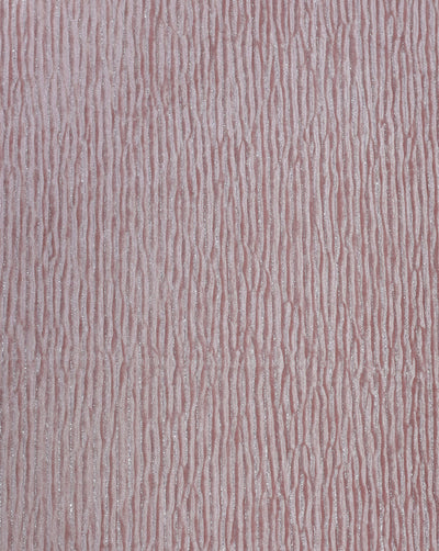 LIGHT PINK LUREX LYCRA POLYESTER PLEATED VELVET FABRIC (WIDTH 58 INCHES)