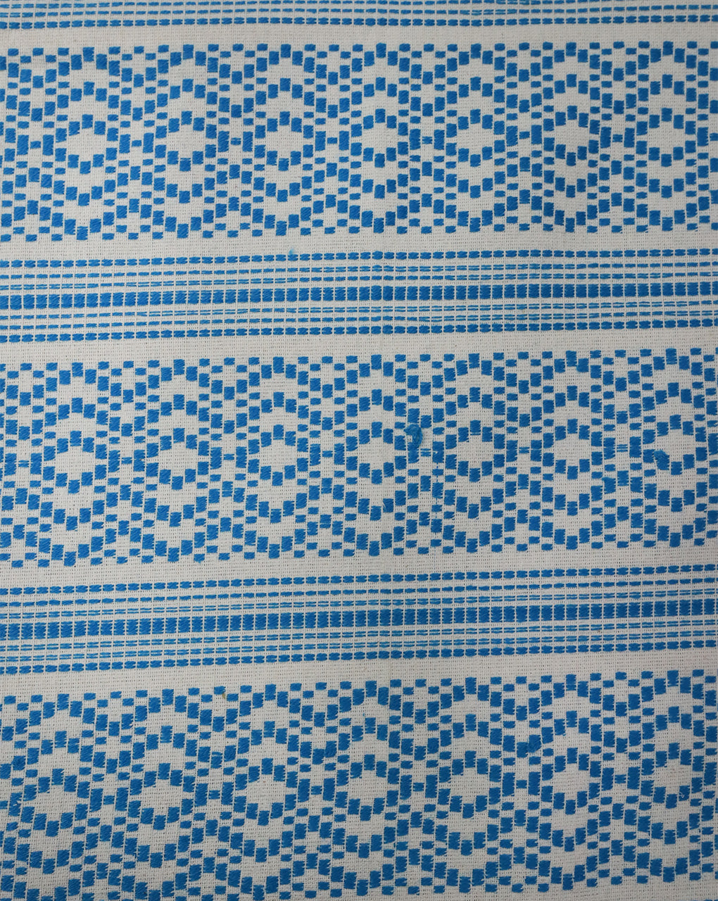 WHITE & BLUE COTTON ACRYLIC JACQUARD FABRIC
