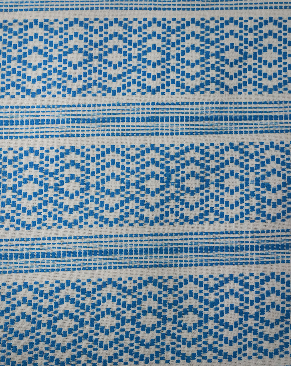 WHITE & BLUE COTTON ACRYLIC JACQUARD FABRIC