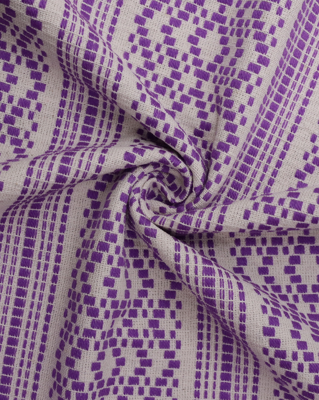 WHITE & PURPLE COTTON ACRYLIC JACQUARD FABRIC