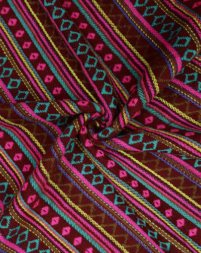 MULTICOLOR ABSTRACT DESIGN ACRYLIC JACQUARD FABRIC
