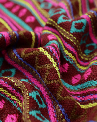 MULTICOLOR ABSTRACT DESIGN ACRYLIC JACQUARD FABRIC