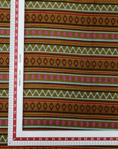 MULTICOLOR ABSTRACT DESIGN ACRYLIC JACQUARD FABRIC