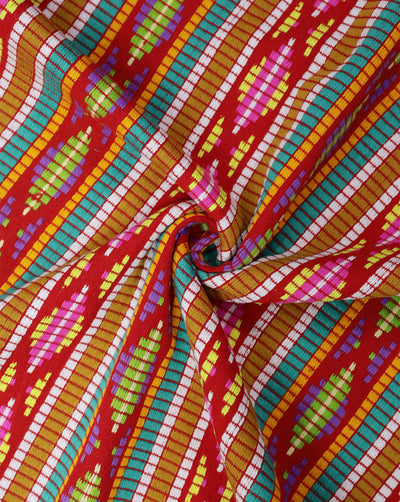 MULTICOLOR ABSTRACT DESIGN ACRYLIC JACQUARD FABRIC