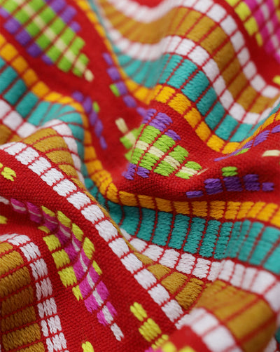 MULTICOLOR ABSTRACT DESIGN ACRYLIC JACQUARD FABRIC