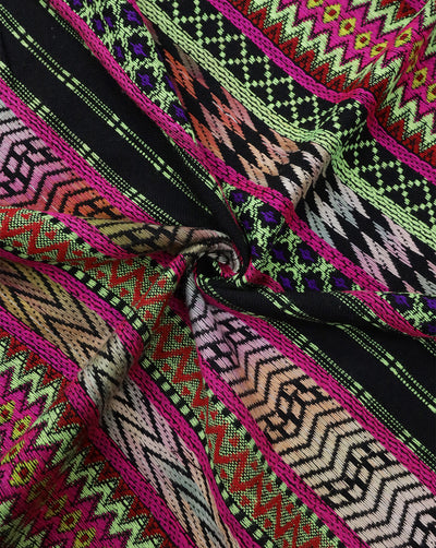 MULTICOLOR ABSTRACT DESIGN COTTON ACRYLIC JACQUARD FABRIC