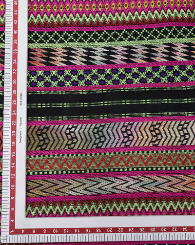 MULTICOLOR ABSTRACT DESIGN COTTON ACRYLIC JACQUARD FABRIC