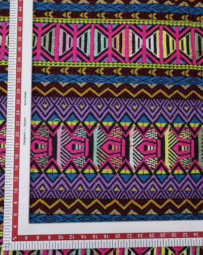 MULTICOLOR ABSTRACT DESIGN COTTON ACRYLIC JACQUARD FABRIC
