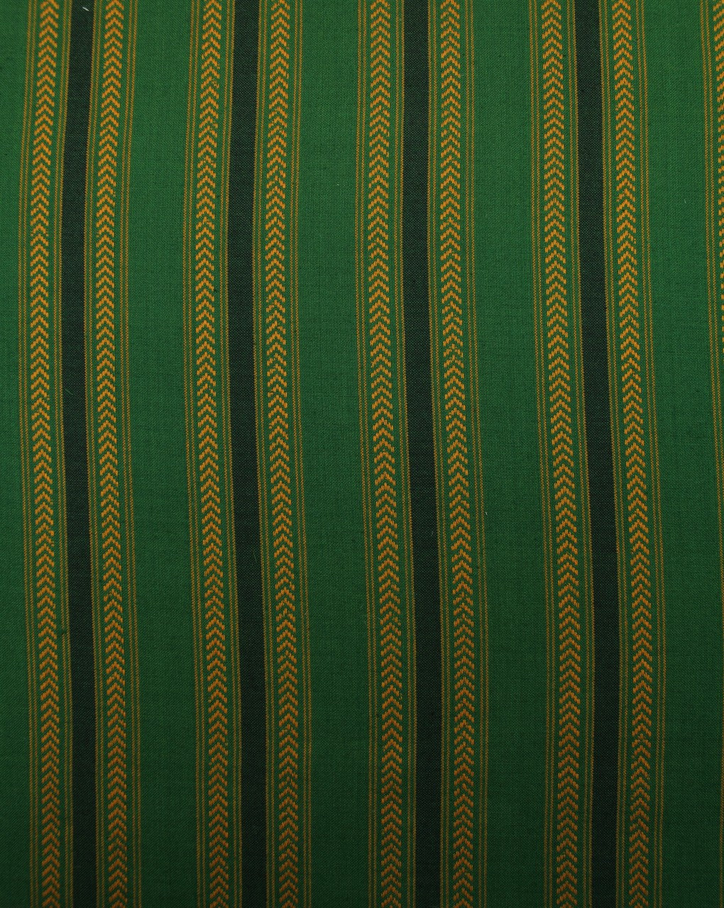 Green And Yellow Stripe Cotton Ikat Fabric