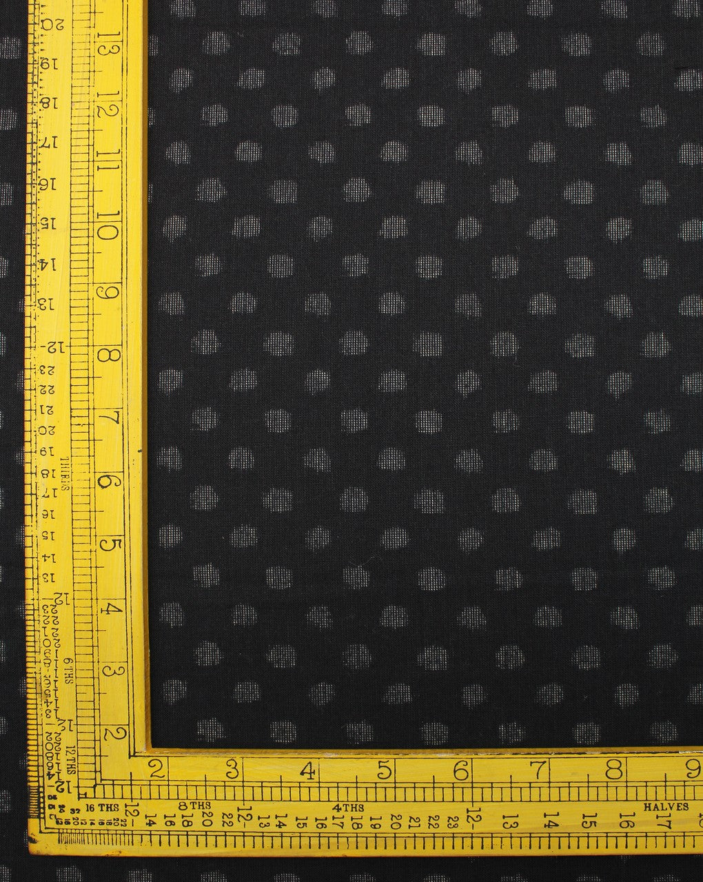 Black And White Dots Cotton Ikat Fabric