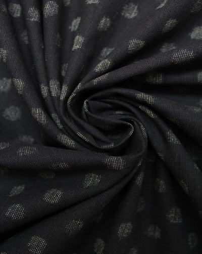 Black And White Dots Cotton Ikat Fabric