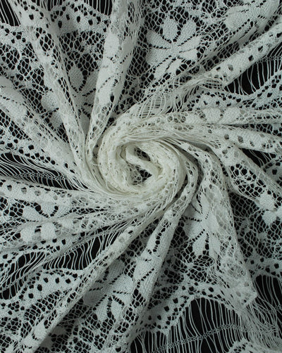 Polyester Floral Design 2 Lace Cut Work Fabric (RFD)