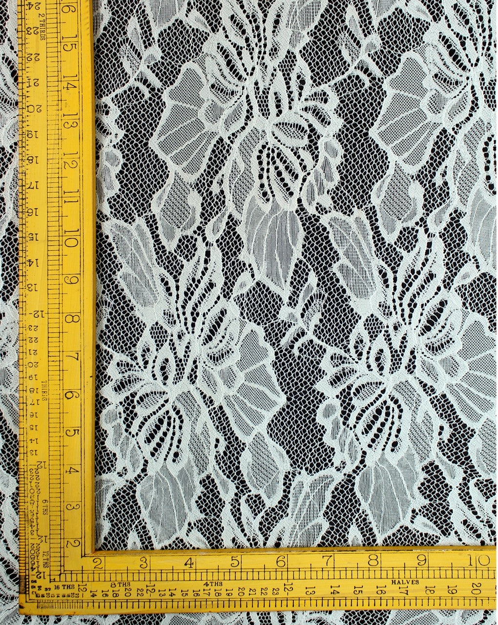 Polyester Floral Design 6 Lace Cut Work Fabric (RFD)